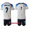 Virallinen Fanipaita + Shortsit Englanti Jack Grealish 7 Kotipelipaita MM-Kisat 2022 - Lasten